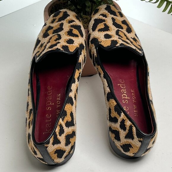 Kate Spade Shoes Needlepoint  Leopard Print Leather Size 6.5 - Picture 10 of 14